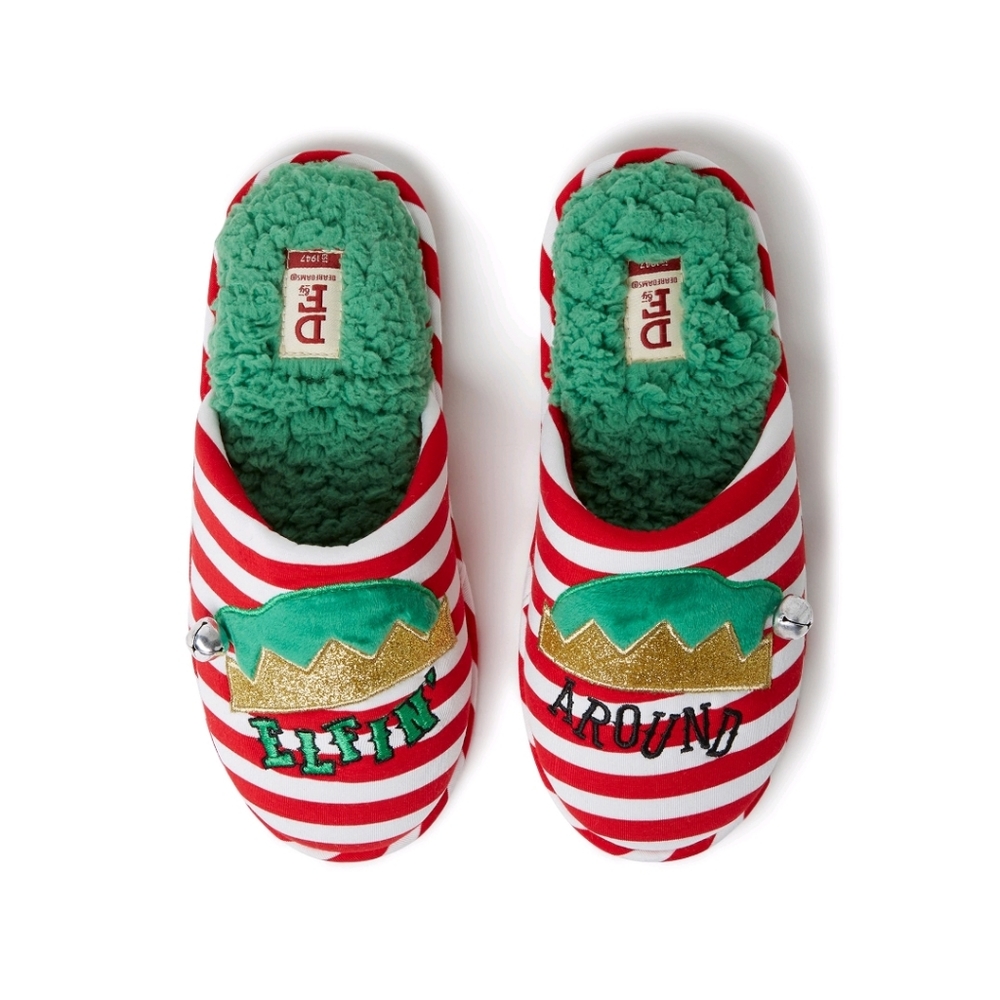 DF by Dearfoams Women Christmas Elf Scuff Slippers